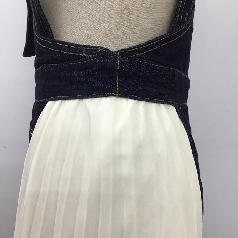 エヴリス EVRIS ワンピース ロングスカート 372020300701-01 ステップヘムプリーツロングワンピース 2WAY ワンショルダー デニム FREE 無地 インディゴ / インディゴ / X 白 / ホワイト /  レディース USED 古着 中古 10107370