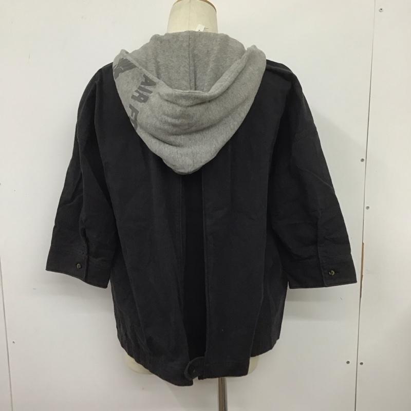 グラム glamb シャツ、ブラウス 七分袖 シャツジャケット フード付きシャツ 七分丈シャツ 3 無地 黒 / ブラック /  メンズ USED 古着 中古 10107498