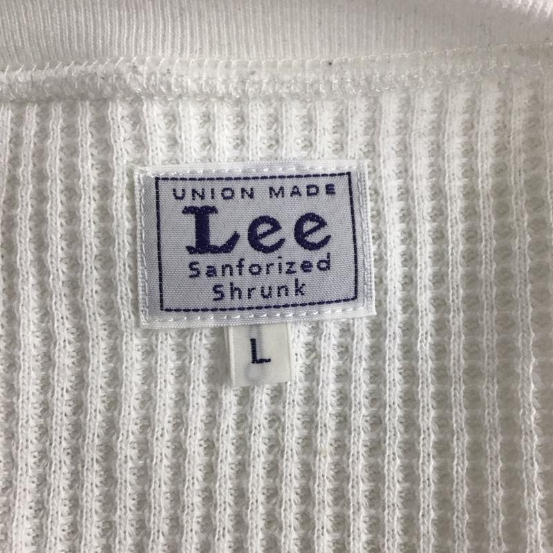 リー Lee カットソー 長袖 X11-01910 キーネック ワッフル サーマル L ロゴ、文字 白 / ホワイト /  メンズ USED 古着 中古 10122954