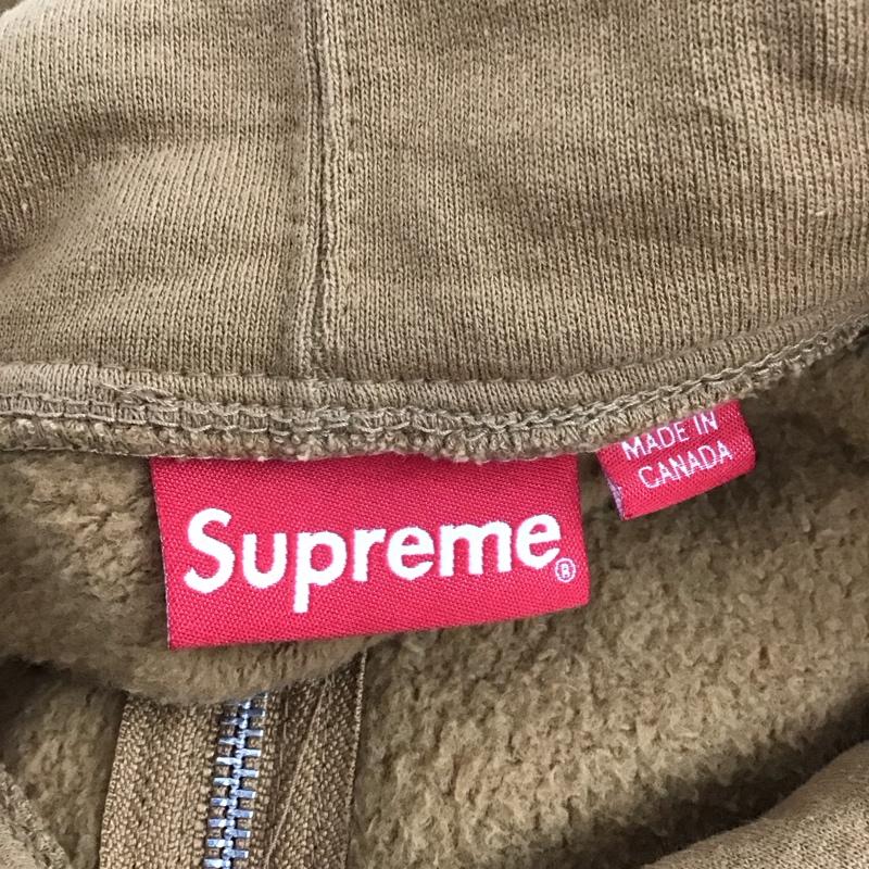 シュプリーム Supreme パーカー 長袖 16AW スモールボックスロゴパーカー ジップアップパーカー M ロゴ、文字 ベージュ / ベージュ /  メンズ USED 古着 中古 10120374