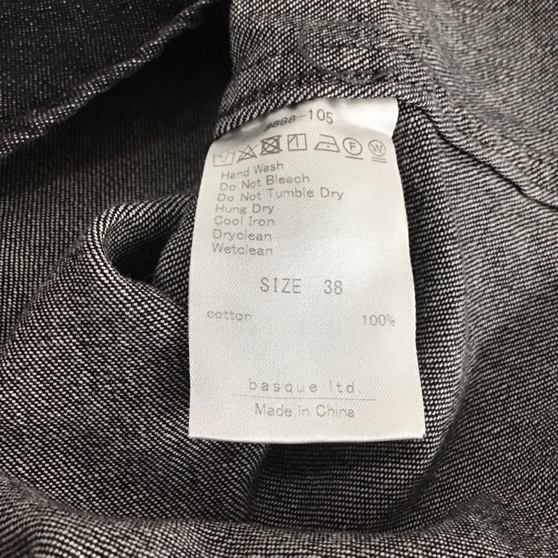ブランク BLANK シャツ、ブラウス 長袖 長袖シャツ 無地シャツ ノーカラーシャツ 38 無地 黒 / ブラック /  レディース USED 古着 中古 10132937