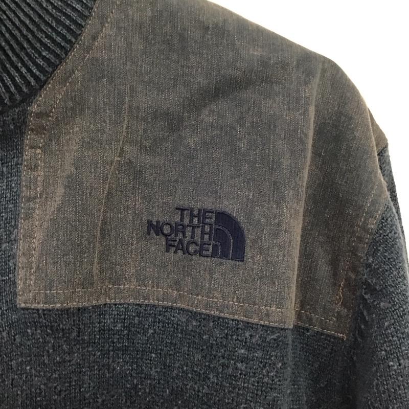 ザノースフェイス THE NORTH FACE ニット、セーター 長袖 at40762 長袖ニット セーター XL ロゴ、文字 紺 / ネイビー /  メンズ USED 古着 中古 10146973