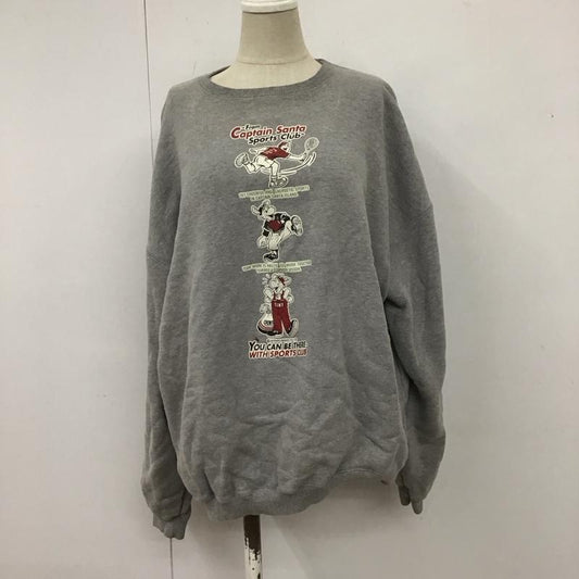 キャプテンサンタ CAPTAINSANTA トレーナー 長袖 スウェット L プリント 灰 / グレー /  メンズ USED 古着 中古 10109070