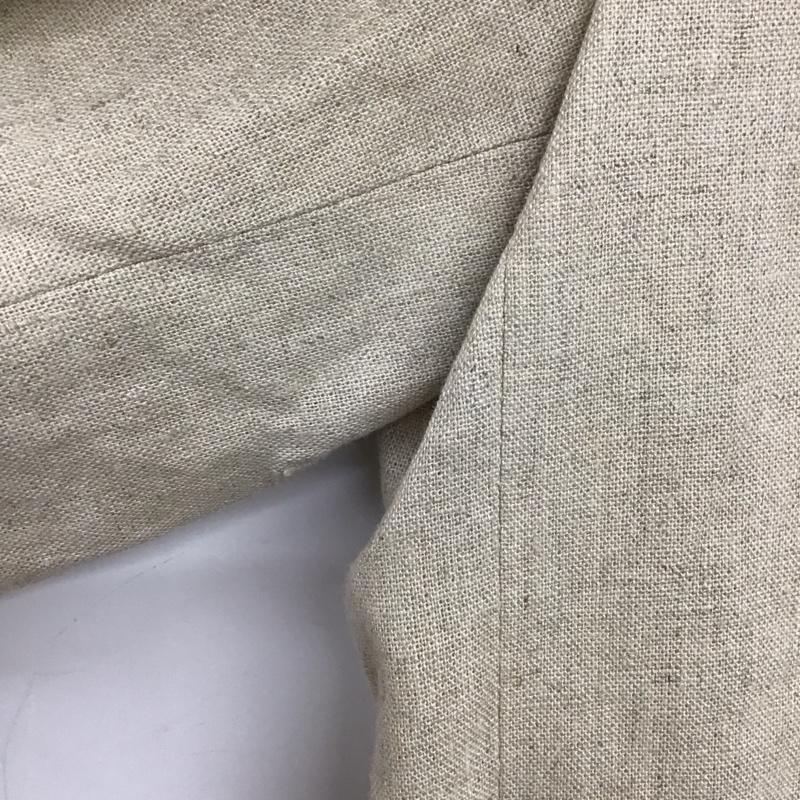 ザラ ZARA ジャケット、上着 ジャケット、ブレザー 2753/330/052 リネンジャケット プリントカフス L 無地 ベージュ / ベージュ /  レディース USED 古着 中古 10140665
