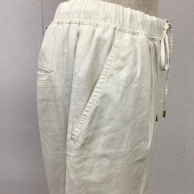 グリーンレーベルリラクシング green label relaxing パンツ ワークパンツ、ペインターパンツ 3614-199-2568 ブリーズリネンワイドパンツ カジュアルパンツ 38 無地 白 / ホワイト /  レディース USED 古着 中古 10120863