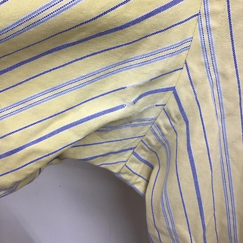 ラルフローレン RALPHLAUREN シャツ、ブラウス 長袖 長袖シャツ ,ストライプシャツ ボタンダウンシャツ カジュアルシャツ ロゴ、文字 X ストライプ 青 / ブルー / X 黄 / イエロー /  メンズ USED 古着 中古 10107096