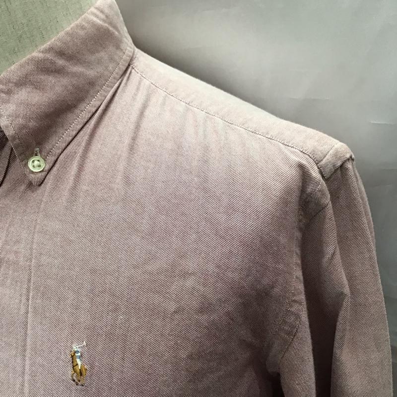ラルフローレン RALPHLAUREN シャツ、ブラウス 長袖 ボタンダウン コットン SLIM FIT 4 ワンポイント えんじ / ワインレッド /  メンズ USED 古着 中古 10118377