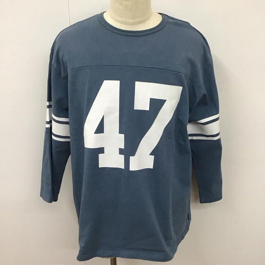 イーブルアクト EVILACT カットソー 長袖 長袖カットソー クルーネックカットソー ロングスリーブカットソー プリントTシャツ XL プリント 青 / ブルー /  メンズ USED 古着 中古 10113908