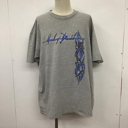 ハーレーダビッドソン Harley-Davidson Tシャツ 半袖 クルーネック バックプリント 2XL ロゴ、文字 灰 / グレー /  メンズ USED 古着 中古 10107651