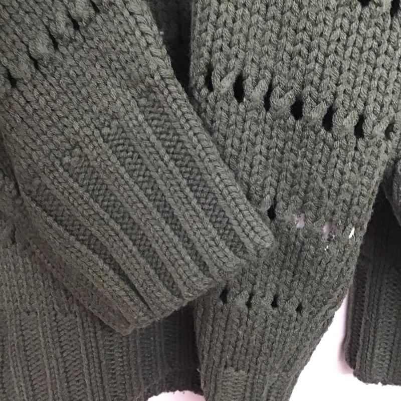 フリークスストア FREAK S STORE ニット、セーター 長袖 長袖ニットカットソー クルーネック セーター FREE 総柄 カーキ / カーキ /  レディース USED 古着 中古 10145399