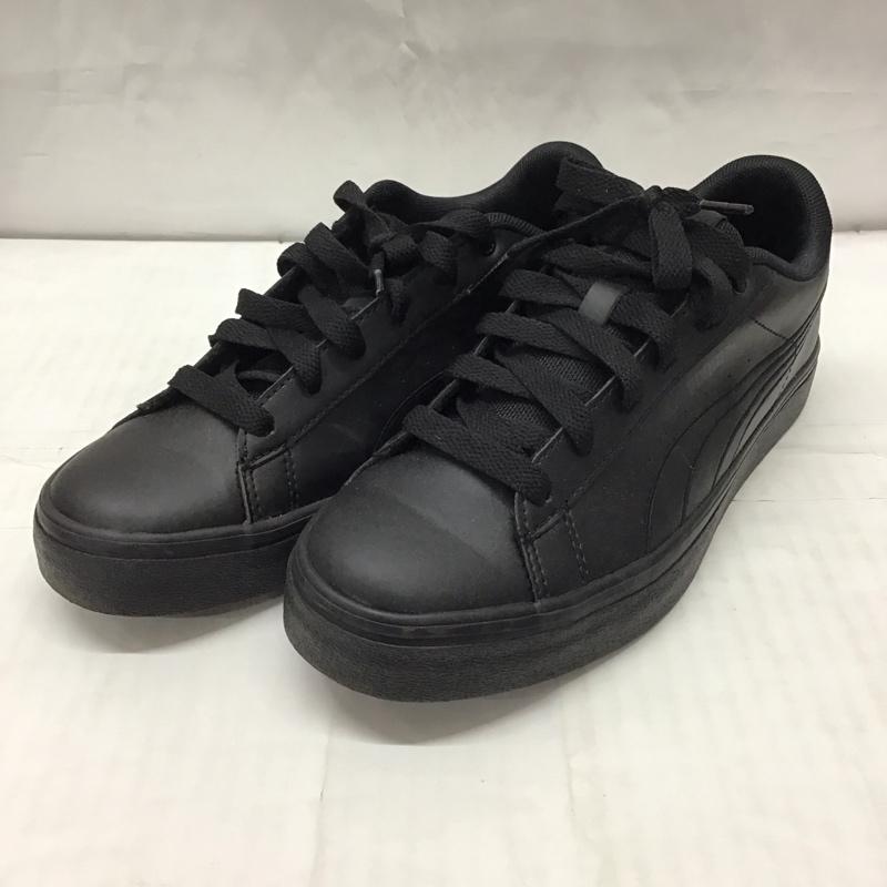 プーマ PUMA スニーカー スニーカー 389908-02 Vコート バルク EB 24cm 24.0cm ロゴ、文字 黒 / ブラック /  レディース USED 古着 中古 10117741