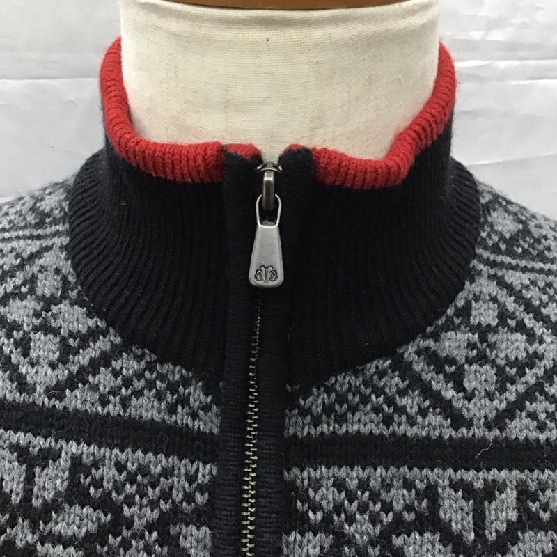 ブルックスブラザーズ BROOKS BROTHERS ニット、セーター 長袖 長袖ニットカットソー ニット セーター クルージップアップネックニット S 総柄 黒 / ブラック / X 灰 / グレー /  メンズ USED 古着 中古 10113244