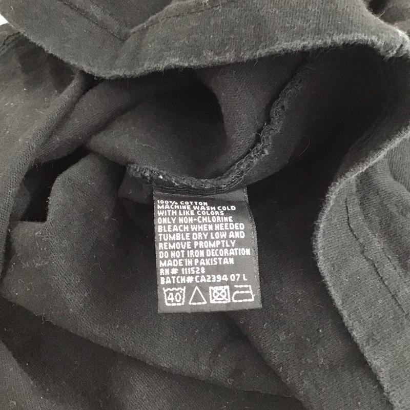 古着 USED カットソー 長袖 長袖カットソー プリントカットソー ヘンリーネック 古着 L プリント 黒 / ブラック /  メンズ USED 古着 中古 10137134