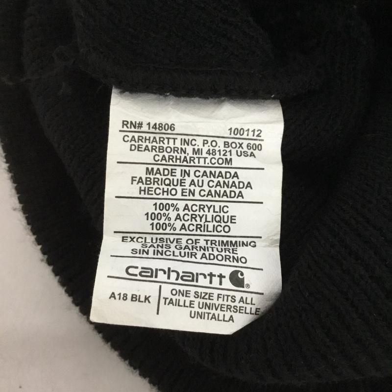 カーハート Carhartt 帽子 ニット帽 A18 BLK ACRYLIC WATCH HAT ロゴ、文字 黒 / ブラック /  メンズ USED 古着 中古 10131949