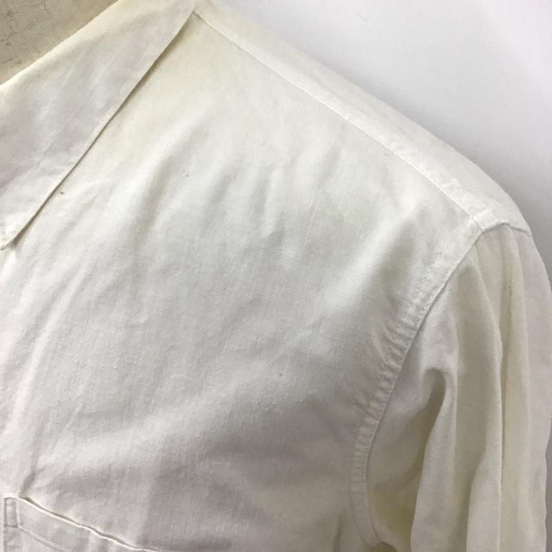 古着 USED シャツ、ブラウス 長袖 長袖シャツ カラーシャツ ポケットシャツ 長袖カットソー 40 無地 白 / ホワイト /  メンズ USED 古着 中古 10115341
