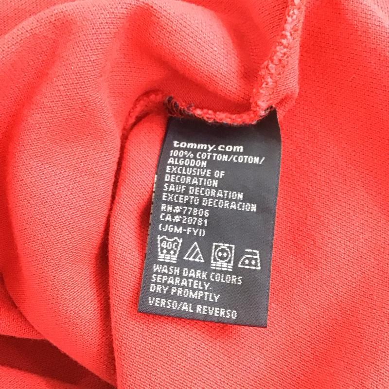 トミーヒルフィガー TOMMY HILFIGER Tシャツ 半袖 半袖カットソー プリントTシャツ クルーネックカットソー L ロゴ、文字 赤 / レッド /  メンズ USED 古着 中古 10148748