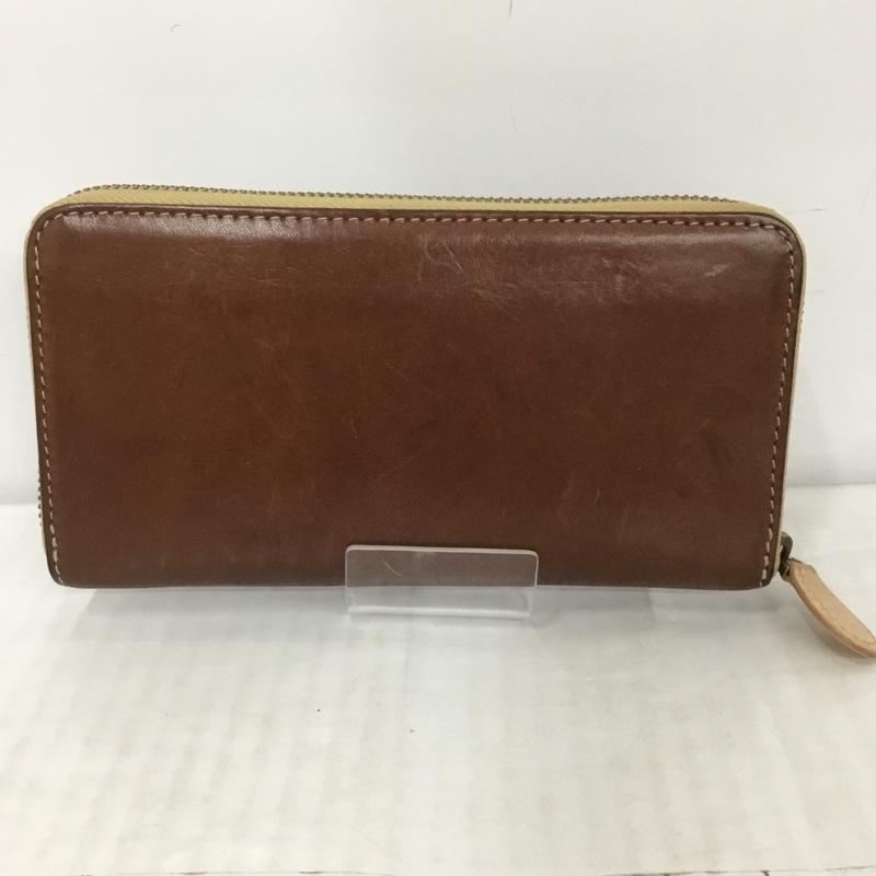 古着 USED 財布 長財布 A.J.L 栃木レザー ラウンドファスナー 無地 茶 / ブラウン /  メンズ USED 古着 中古 10123645