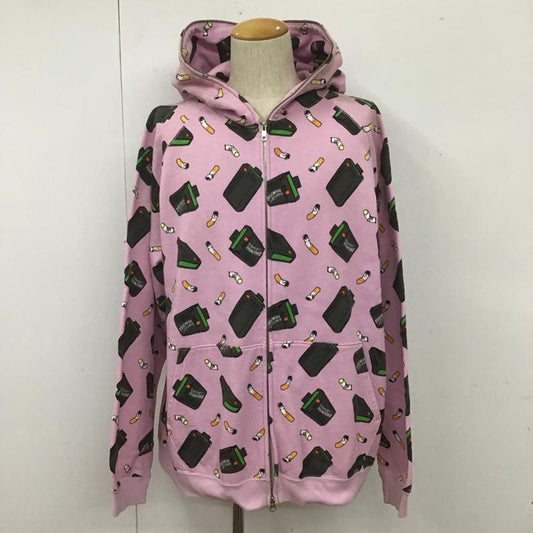 ビリオネア・ボーイズ・クラブ BILLIONAIRE BOYS CLUB パーカー 長袖 タバコ XL ロゴ、文字 X プリント 桃 / ピンク /  メンズ USED 古着 中古 10105702