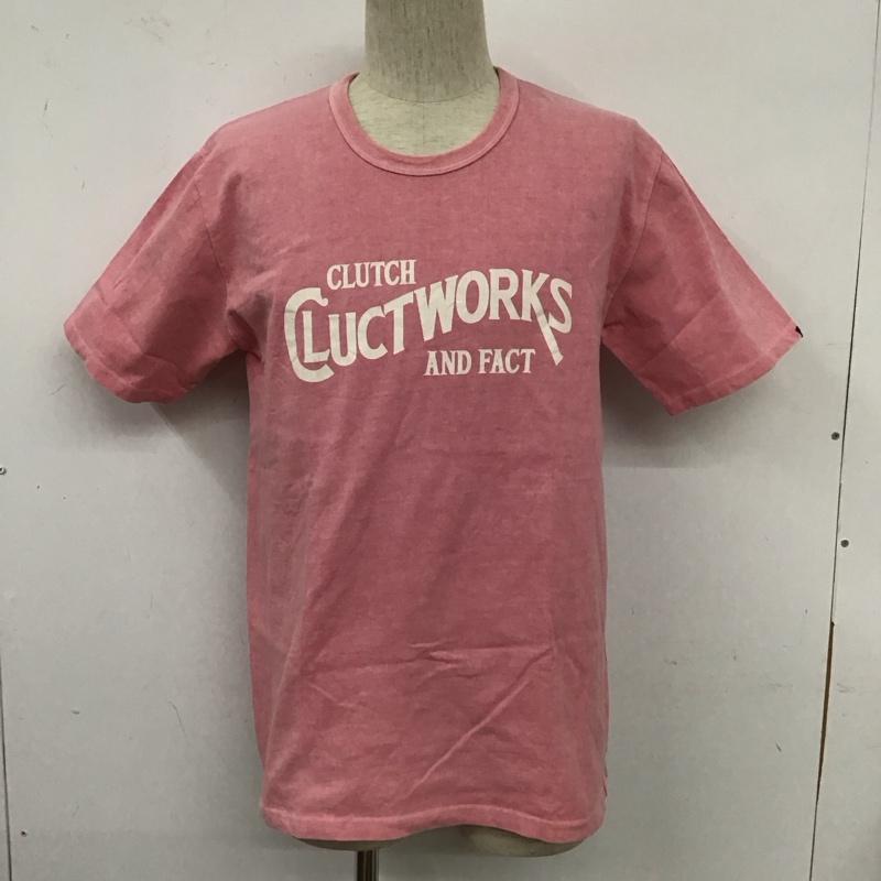 クラクト CLUCT Tシャツ 半袖 ロゴ、文字 X プリント 桃 / ピンク /  メンズ USED 古着 中古 10128349