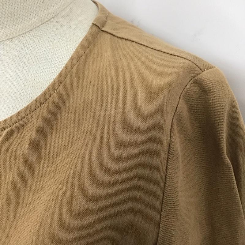 アーペーセー A.P.C. ワンピース ひざ丈スカート ノーカラー 長袖 前開き 34 無地 ベージュ / ベージュ /  レディース USED 古着 中古 10115430