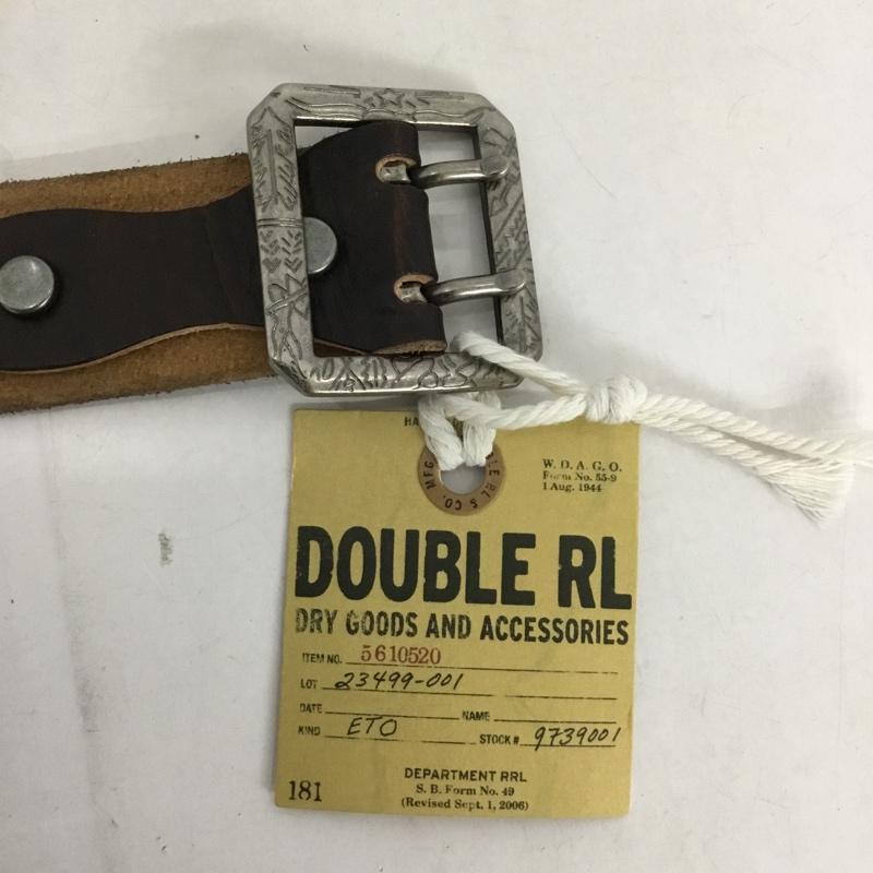 ダブルアールエル RRL ベルト・バックル ベルト スタッズ レザー ロゴ、文字 茶 / ブラウン /  メンズ USED 古着 中古 10128811