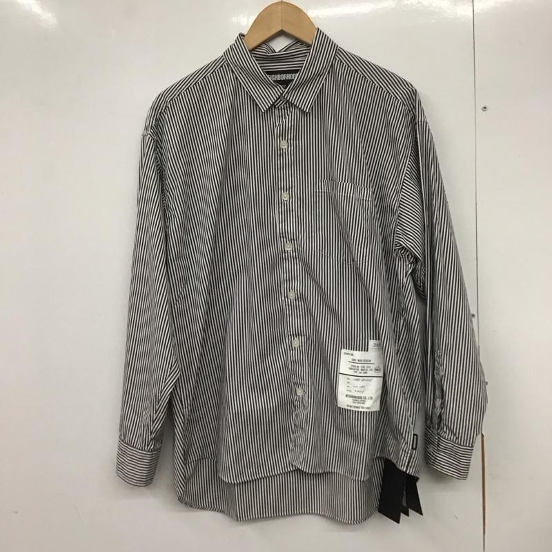 ネイバーフッド NEIGHBORHOOD シャツ、ブラウス 長袖 251benh-shm03 STRIPE SHIRTLS 長袖シャツ M ストライプ 白 / ホワイト / X 黒 / ブラック /  メンズ USED 古着 中古 10132284