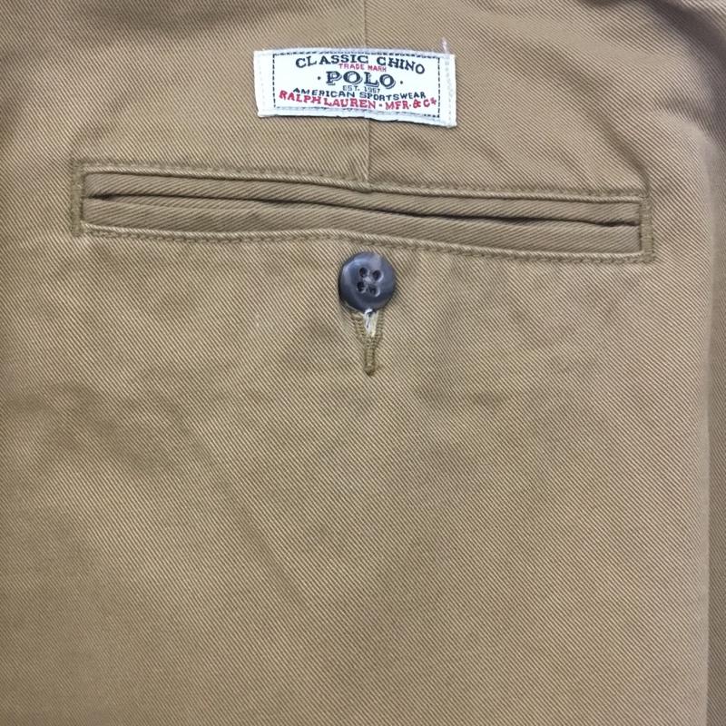 ポロバイラルフローレン Polo by RALPH LAUREN パンツ チノパン チノパン カジュアルパンツ ワイドパンツ ストレートパンツ 35インチ 無地 ベージュ / ベージュ /  メンズ USED 古着 中古 10120688