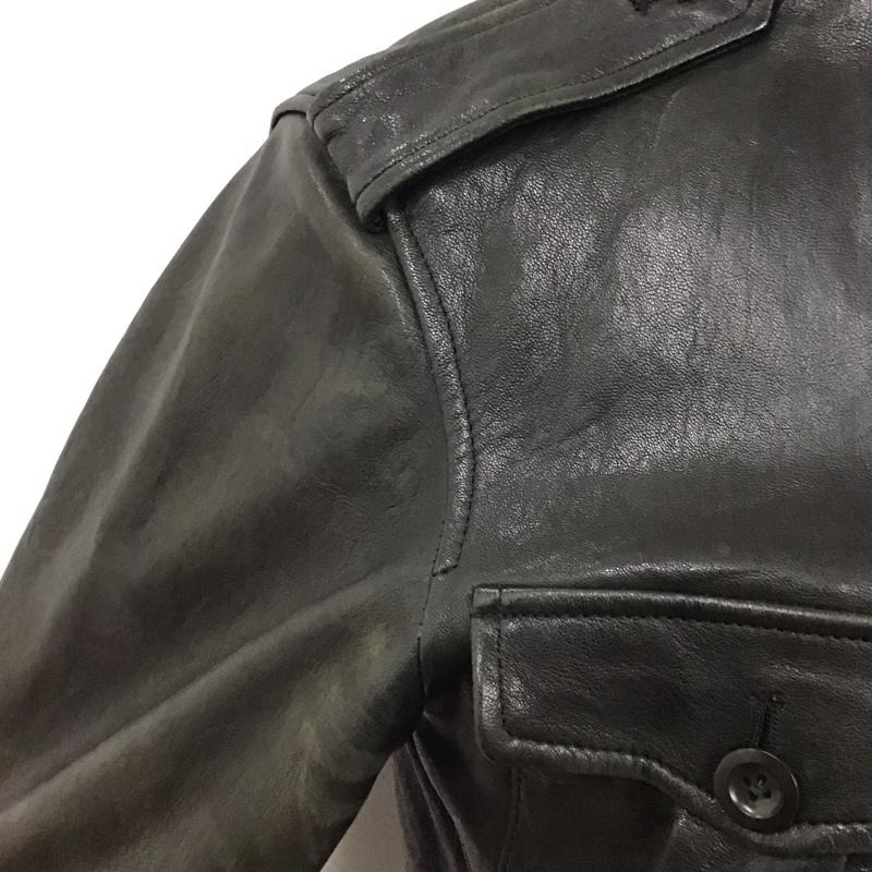 ポールスミス Paul Smith ジャケット、上着 レザージャケット ラムレザージャケット カラージャケット ジップアップジャケット M 無地 黒 / ブラック /  メンズ USED 古着 中古 10118287