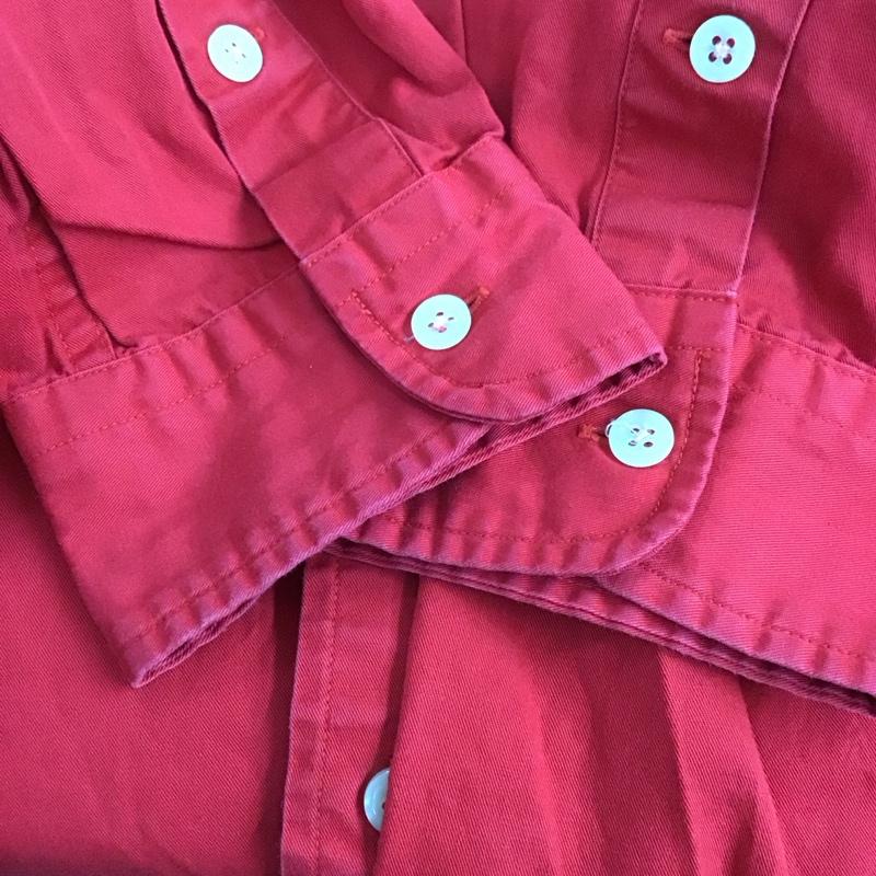 ラルフローレン RALPHLAUREN シャツ、ブラウス 長袖 長袖シャツ 無地シャツ カラーシャツ ボタンダウンシャツ L ロゴ、文字 赤 / レッド /  メンズ USED 古着 中古 10144905