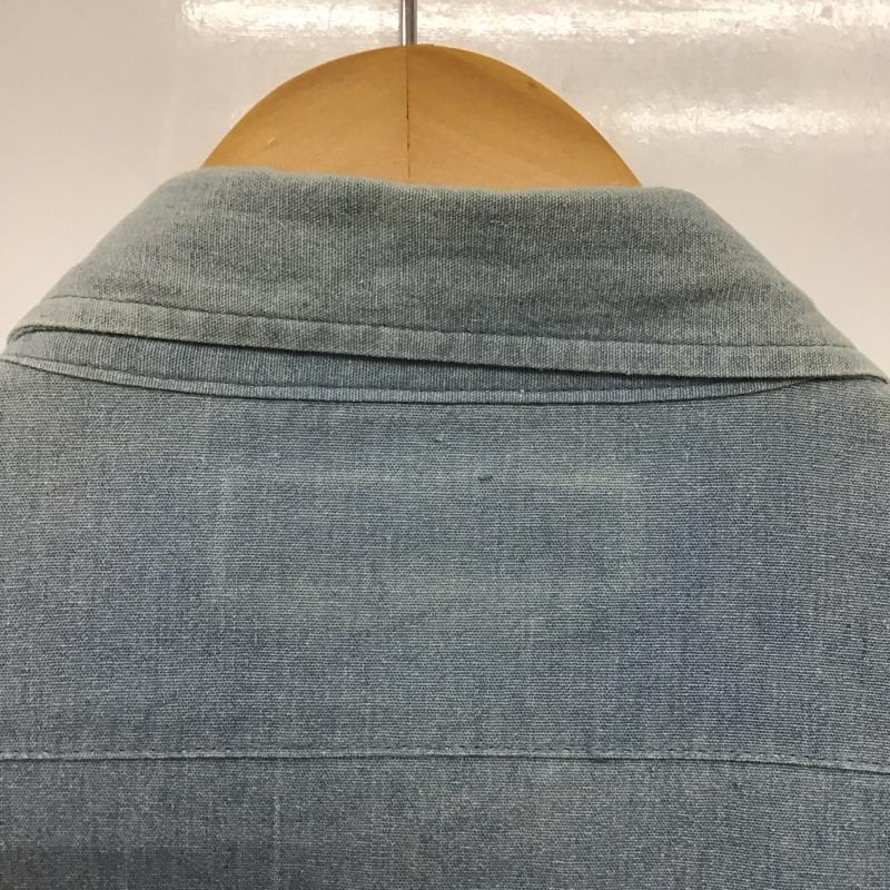 パウン PAWN シャツ、ブラウス 長袖 長袖シャツ 刺繍シャツ カラーシャツ L 刺繍 インディゴ / インディゴ /  メンズ USED 古着 中古 10145262