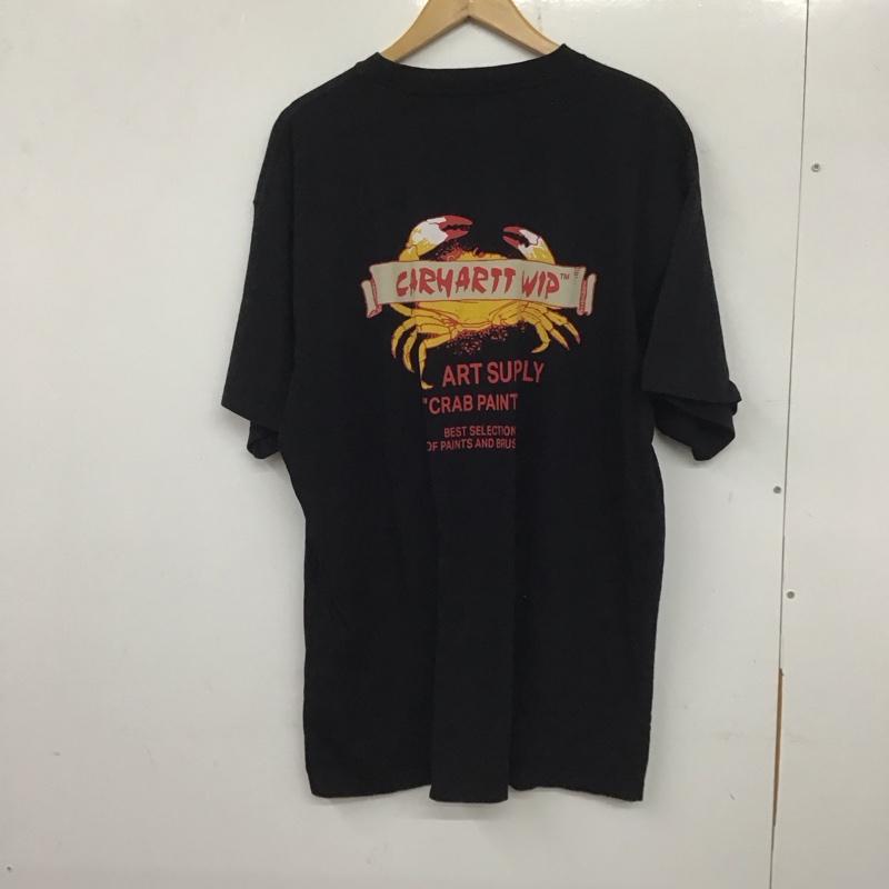 カーハート Carhartt Tシャツ 半袖 XL ロゴ、文字 黒 / ブラック /  メンズ USED 古着 中古 10137789