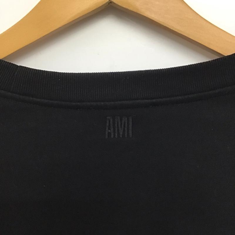 アミアレクサンドルマテュッシ AMI Alexandre Mattiussi カットソー 長袖 長袖カットソー プリントカットソー クルーネック XL ロゴ、文字 黒 / ブラック /  メンズ USED 古着 中古 10146770
