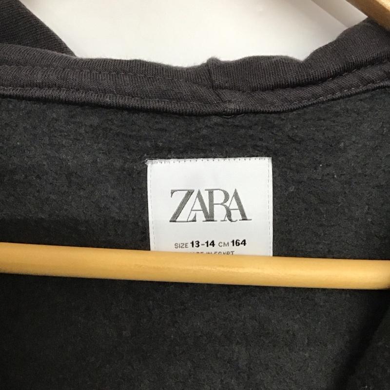 ザラ ZARA パーカー 長袖 ジップアップパーカー 長袖パーカー カジュアルジャケット 無地 黒 / ブラック /  ボーイズ USED 古着 中古 10142504