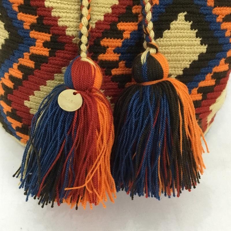 チラバッグス CHILA BAGS ショルダーバッグ ショルダーバッグ バケツ型ショルダーバッグ タッセル 総柄 マルチカラー / マルチカラー /  レディース USED 古着 中古 10142193