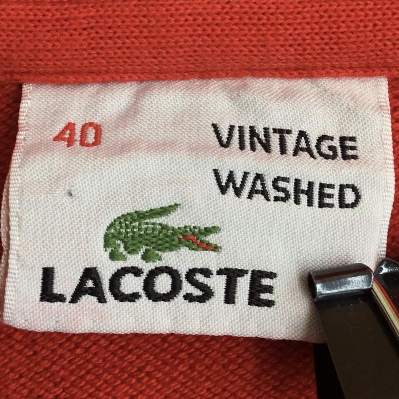 ラコステ LACOSTE パーカー 長袖 ZIPパーカー 40 ロゴ、文字 赤 / レッド /  レディース USED 古着 中古 10137465