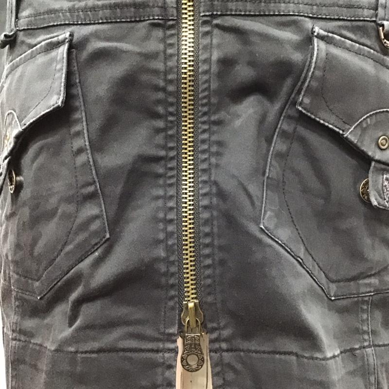 ディーゼル DIESEL ワンピース ひざ丈スカート ストレッチ ミリタリー 長袖 S 無地 黒 / ブラック /  レディース USED 古着 中古 10115467