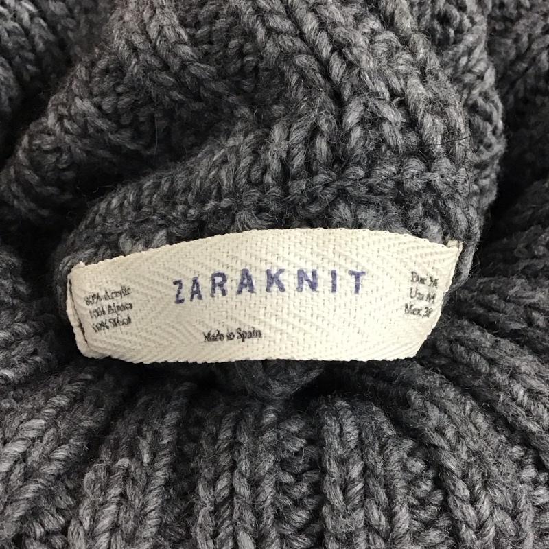 ザラニット ZARA KNIT ワンピース ひざ丈スカート ニットワンピース 半袖 タートルネック M 無地 灰 / グレー /  レディース USED 古着 中古 10119627