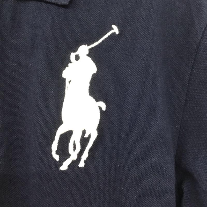 ポロバイラルフローレン Polo by RALPH LAUREN ポロシャツ 長袖 長袖ポロシャツ 長袖カットソー カラーシャツ M ロゴ、文字 紺 / ネイビー /  メンズ USED 古着 中古 10139050