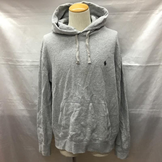 ポロラルフローレン POLO RALPH LAUREN パーカー 長袖 長袖パーカー フード付きパーカー プリントスウェット トレーナー L ロゴ、文字 灰 / グレー /  メンズ USED 古着 中古 10115778