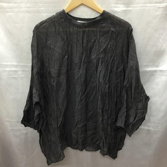 ショコラ フィネ ローブ chocol raffine robe カットソー 半袖 6a16l0a1300 エアリートップス 半袖かっとそー カジュアルシャツ FREE 無地 黒 / ブラック /  レディース USED 古着 中古 10113388