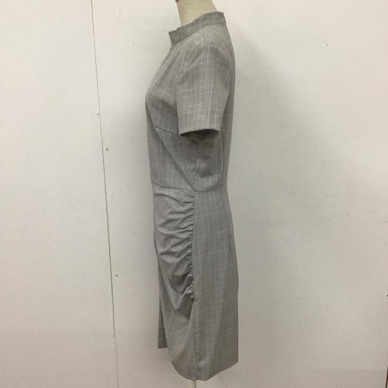 ザラ ZARA ワンピース ロングスカート 半袖ロングワンピース 総柄 タイトスカート M チェック 灰 / グレー /  レディース USED 古着 中古 10113059