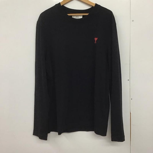 アミアレクサンドルマテュッシ AMI Alexandre Mattiussi カットソー 長袖 長袖カットソー プリントカットソー クルーネック XL ロゴ、文字 黒 / ブラック /  メンズ USED 古着 中古 10146770