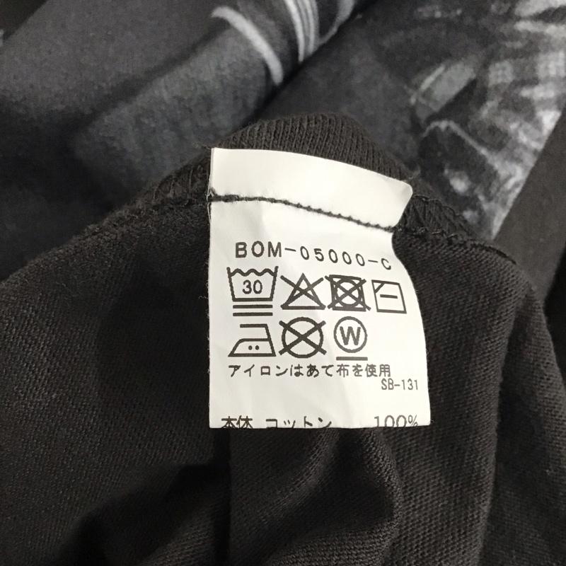 ビオトープ BIOTOP Tシャツ 半袖 半袖カットソー プリントTシャツ クルーネックカットソー charlespeterson XL プリント 黒 / ブラック /  メンズ USED 古着 中古 10141730