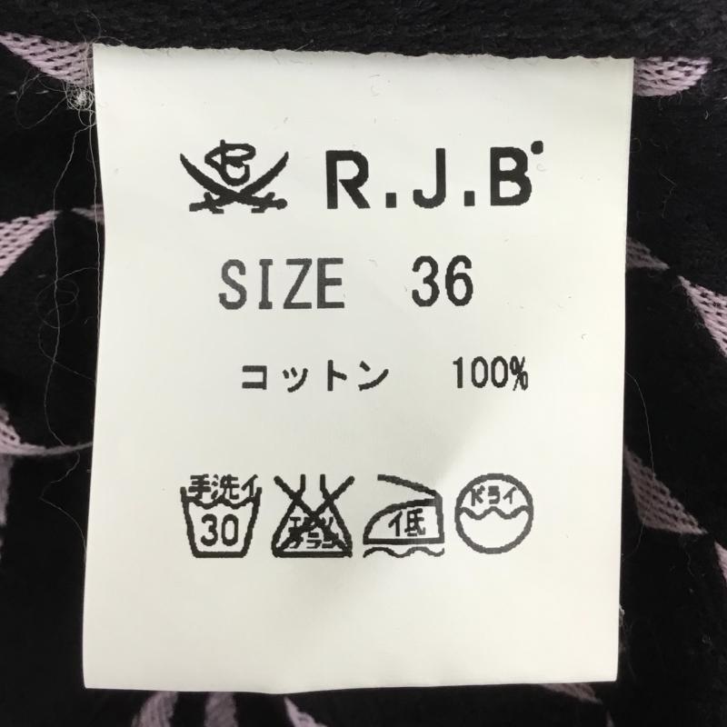 アールジェイビー R.J.B シャツ、ブラウス 長袖 36 総柄 黒 / ブラック / X 桃 / ピンク /  メンズ USED 古着 中古 10133482