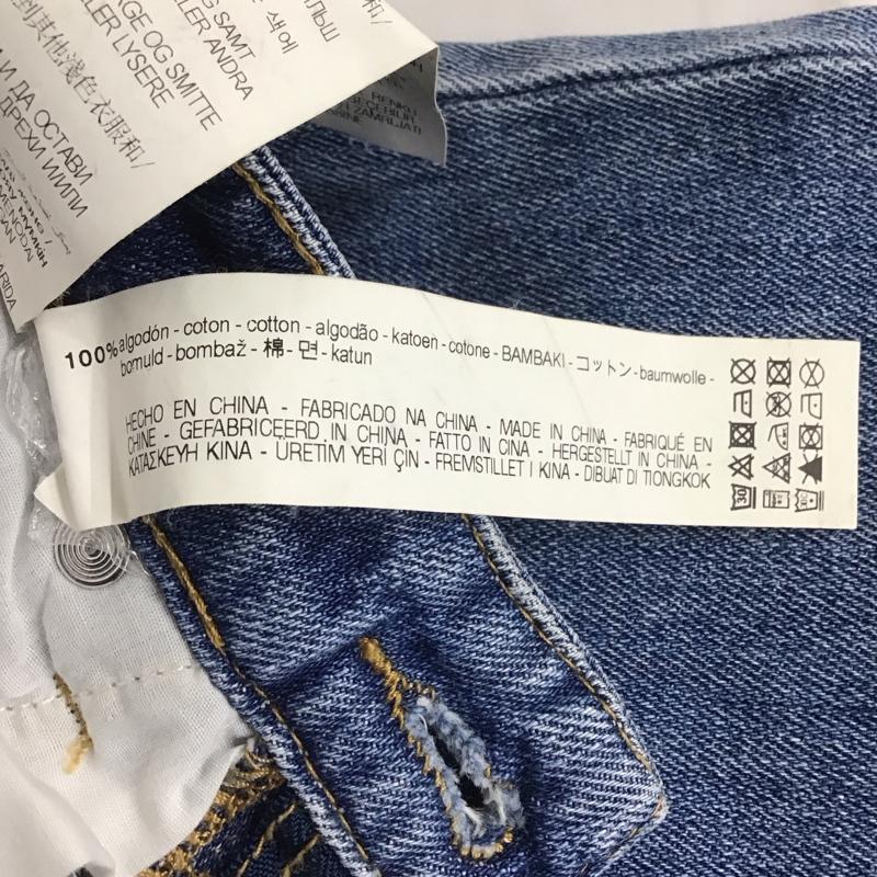 ザラ ZARA パンツ デニム、ジーンズ デニムパンツ ワイドパンツ ダメージ加工 32インチ ダメージ加工 インディゴ / インディゴ /  レディース USED 古着 中古 10110265