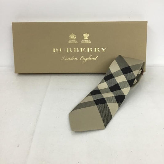 バーバリー BURBERRY ネクタイ ネクタイ 箱有 シルク チェック ベージュ / ベージュ /  メンズ USED 古着 中古 10133195
