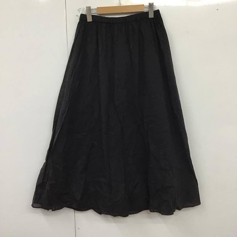 アーバンリサーチ URBAN RESEARCH スカート ロングスカート DR35-25T105 コットンボイルギャザースカート M 無地 黒 / ブラック /  レディース USED 古着 中古 10129181