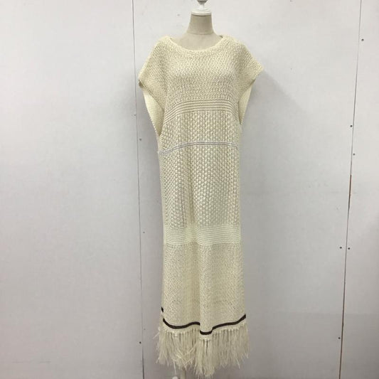 トゥデイフル TODAYFUL ワンピース ひざ丈スカート 12210507 Fringe Pattern Knitvest 38 無地 アイボリー / アイボリー /  レディース USED 古着 中古 10107343