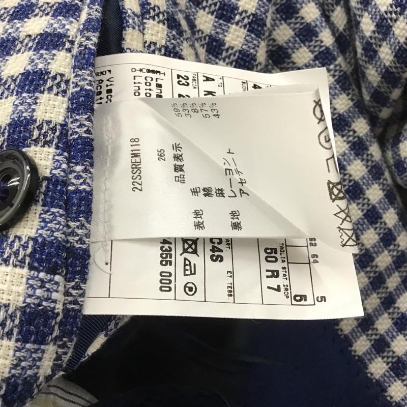 リポーター Reporter ジャケット、上着 ジャケット、ブレザー ギンガムチェックジャケット カジュアルジャケット テーラードジャケット チェック 白 / ホワイト / X 青 / ブルー /  メンズ USED 古着 中古 10105769