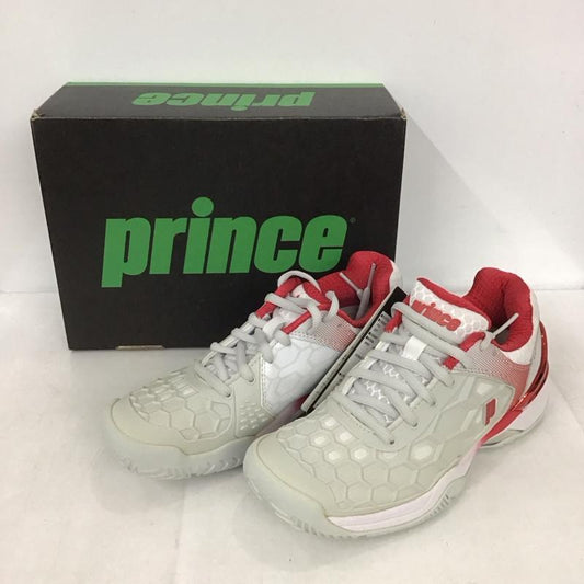 プリンス Prince スニーカー スニーカー DPSZA13 テニスシューズ TOUR PRO Z AC ツアープロゼット4AC オールコート用 23cm 23.0cm ロゴ、文字 灰 / グレー / X 赤 / レッド /  レディース USED 古着 中古 10135348